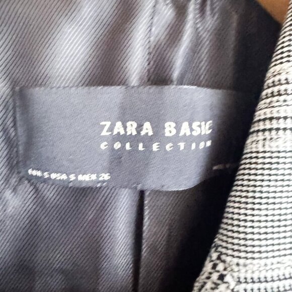 Zara Micro Plaid Double Breasted Classic Blazer S - Picture 6 of 8